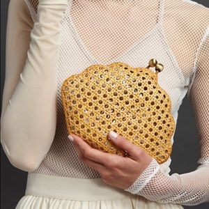 Serpui Bella Shell Hand woven cane bag